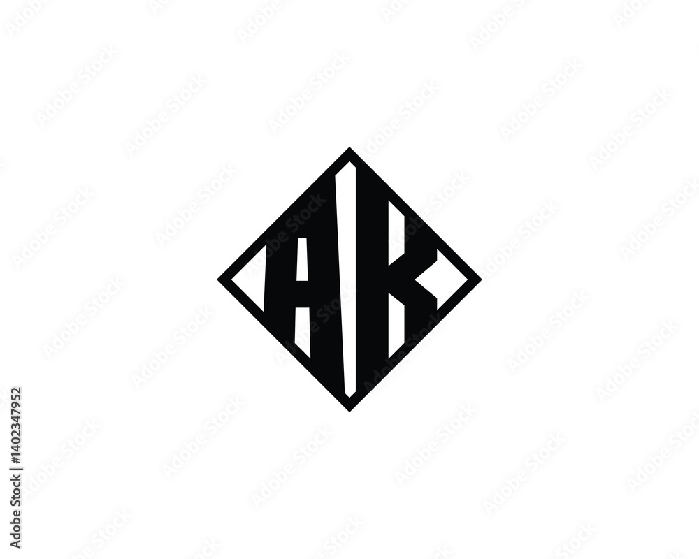 AK logo design vector template. AK
