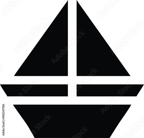 Flat Vector Sailboat with Geometric Structure and Pointed Sails