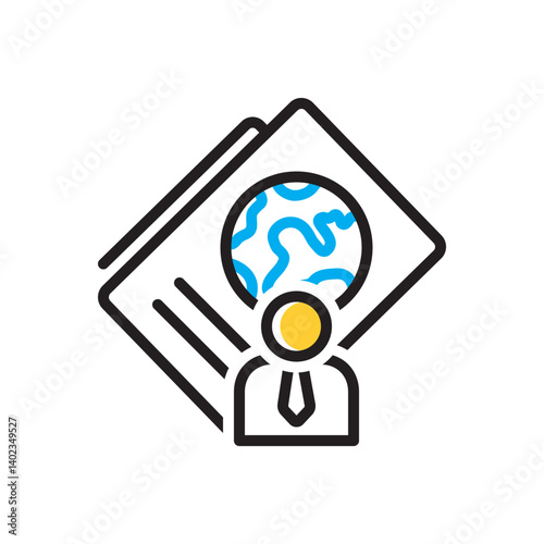 Multi color icon for immigration