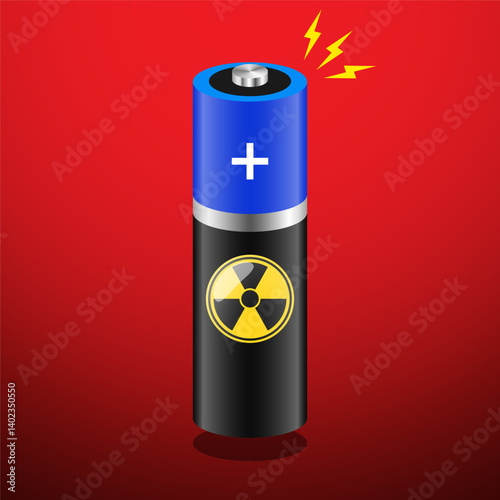 Nuclear battery icon vector concept