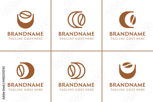 Letter C D U Coffee Bean Logo, for coffee shops, roasters, or brands in the beverage