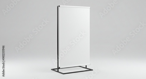 Vertical poster frame mockup with stand