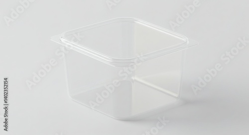 Square clear plastic container mockup top view