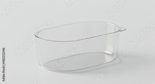 Oval transparent plastic container mockup