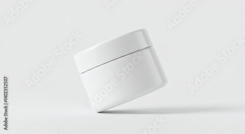 Round cosmetic jar mockup tilted view