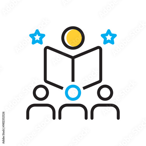 Multi color icon for educate