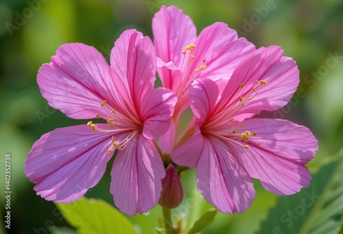 A close-up of a pink Adenium flower in bloom