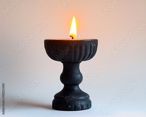 Obraz na płótnie Lit Candle in Ornate Holder w salonie