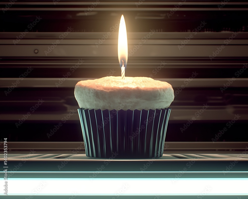 Lit Cupcake in Tech Setting