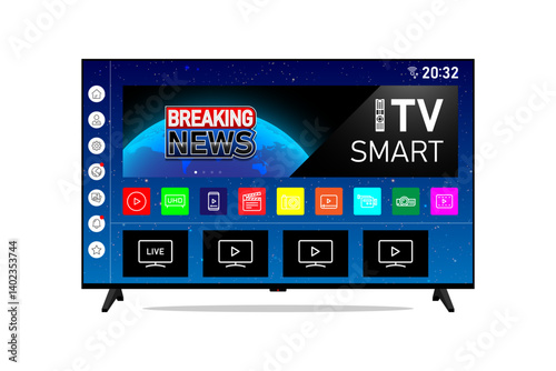 Smart tv white background concept illustration vector