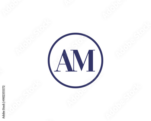 AM logo design vector template. AM
