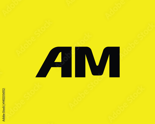 AM logo design vector template. AM