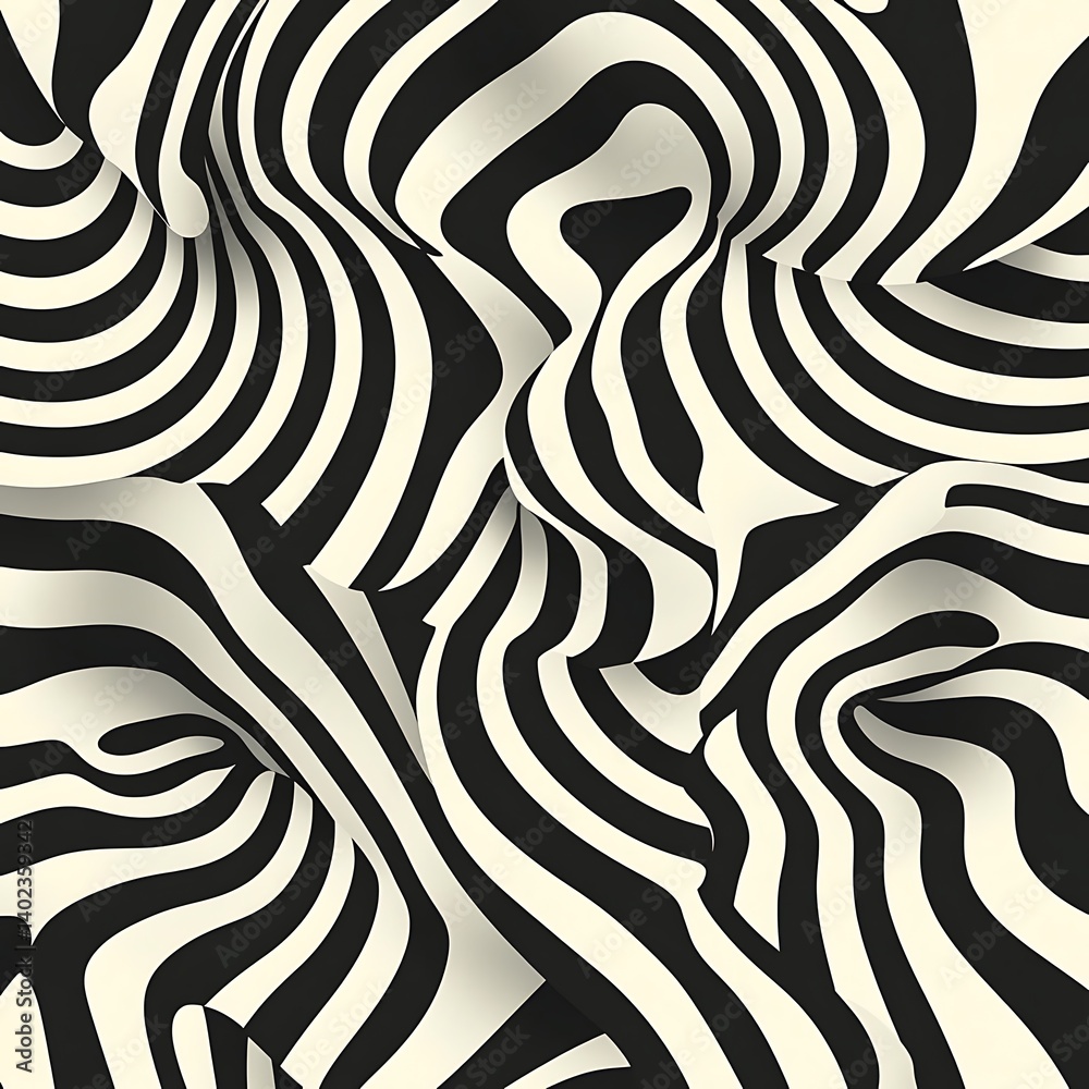 Abstract Zebra Fabric Design Abstract Zebra Fabric Design