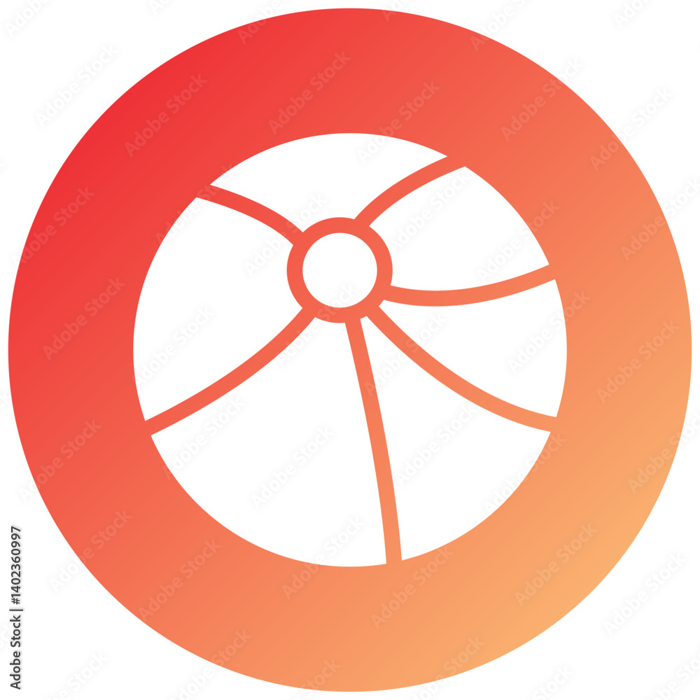 Naklejka premium Beach Ball Icon Style