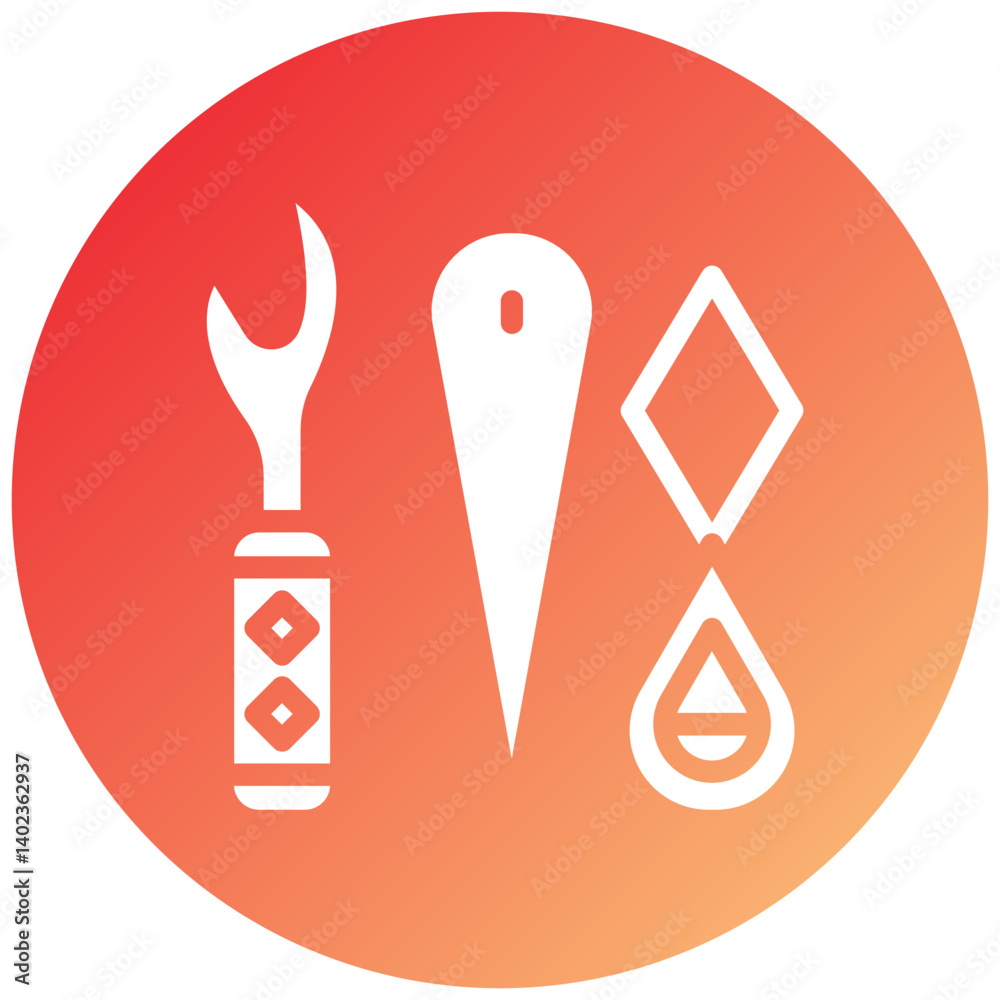 Fototapeta premium Sewing Tool Icon Style