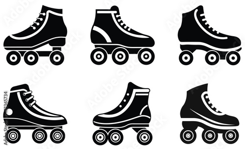 Roller Skate Illustration, Vintage Inline Skate Icon