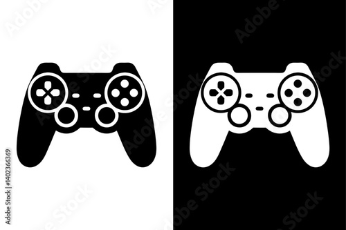 Stylized Video Game Controller Vector – Silhouette Design.