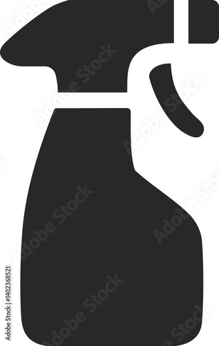 Cleaning spray bottle solid icon vector for hygiene or housekeeping.