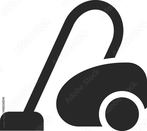 Vacuum cleaner solid icon vector for dust removal and housekeeping.