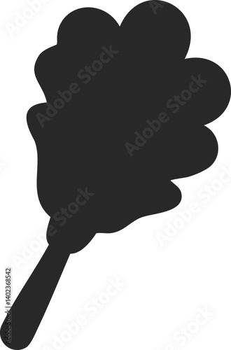 Feather duster cleaning brush solid icon vector for dusting tasks.