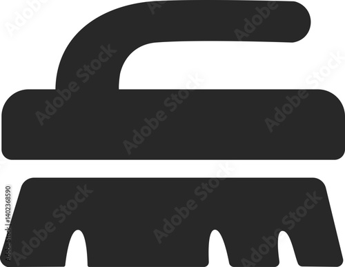 Scrubbing brush solid icon vector for deep cleaning and hygiene tasks.