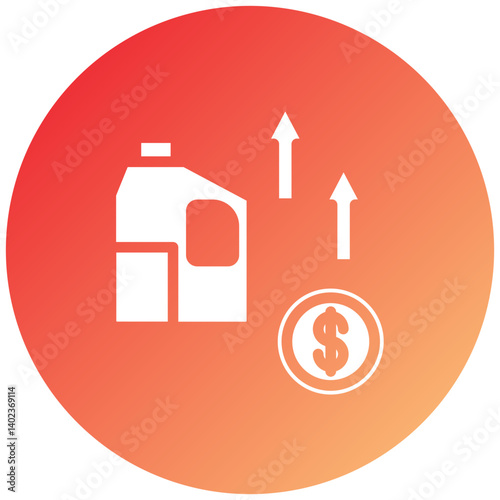 Oil Price Increase Icon Style