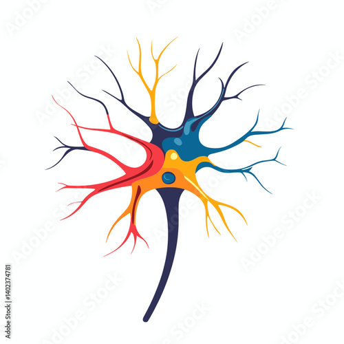 Colorful Neuron Cell Illustration