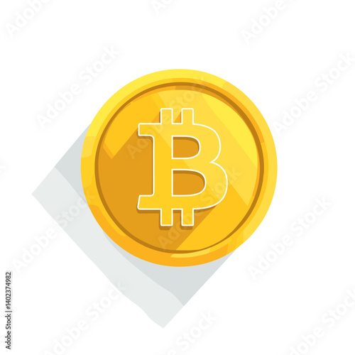 Golden Bitcoin Cryptocurrency Coin Digital Currency Icon