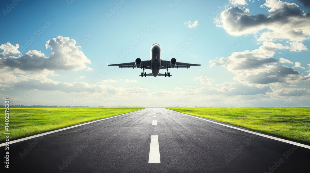Variable Weather Emphasizes the Thrilling and Tense Moment of Aircraft Takeoff Variable Weather Emphasizes the Thrilling and Tense Moment of Aircraft Takeoff