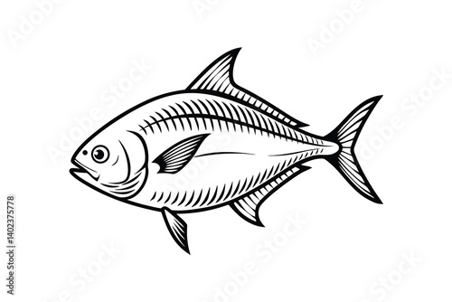 American Gizzard Shad fish vector, Fish silhouette