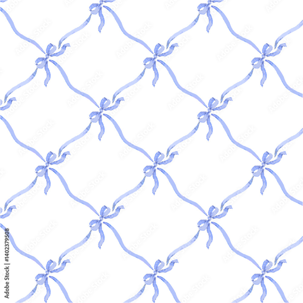 Fototapeta premium blue ribbons seamless pattern