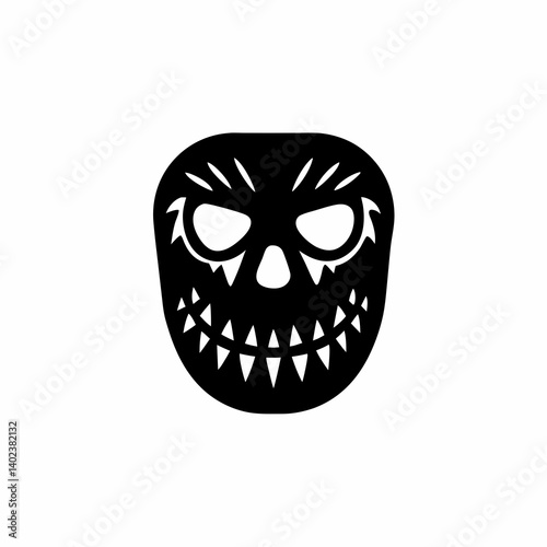 creative details Spooky Mask Icon Vector Illustration