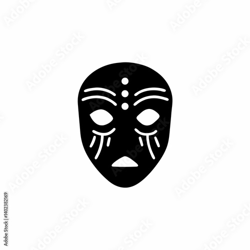 creative details Spooky Mask Icon Vector Illustration