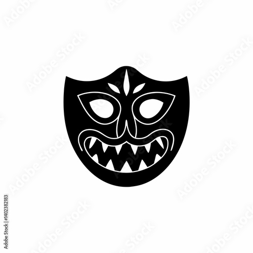creative details Spooky Mask Icon Vector Illustration