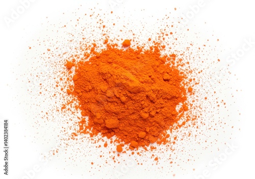 Close up view of a vibrant orange powder pile