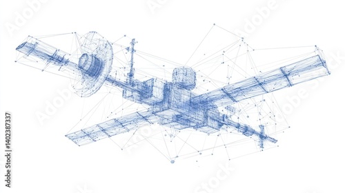Fototapeta Naklejka Na Ścianę i Meble -  Space Station Network Diagram