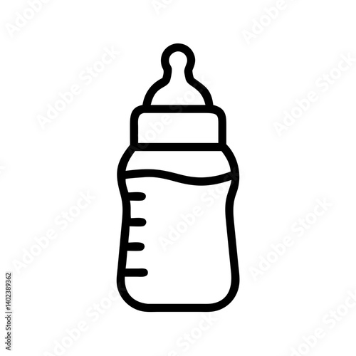 Baby bottle outline icon design in minimalist style  