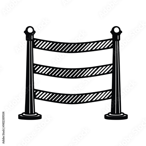 Event barricade public safety icon silhouette vector with white background