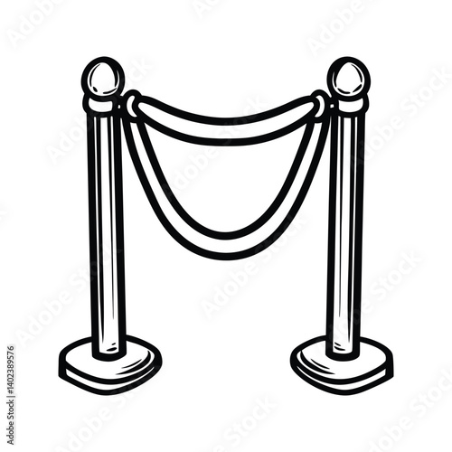 Event barricade restricted area icon silhouette vector with white background