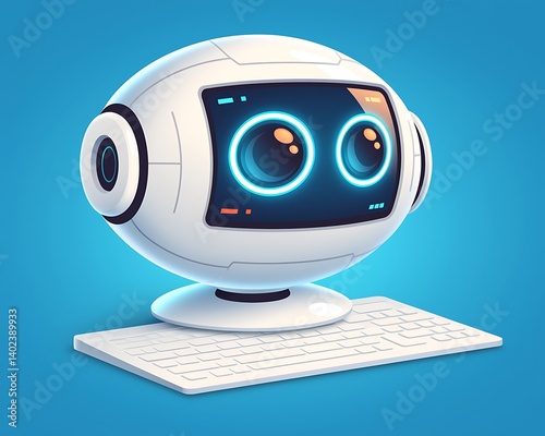 Cute Robot PC Illustration