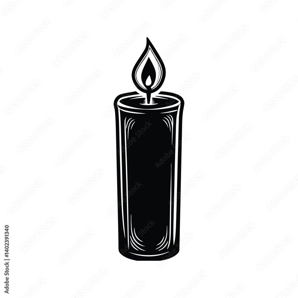 Floating candle peaceful illumination icon silhouette vector with white background Floating candle peaceful illumination icon silhouette vector with white background
