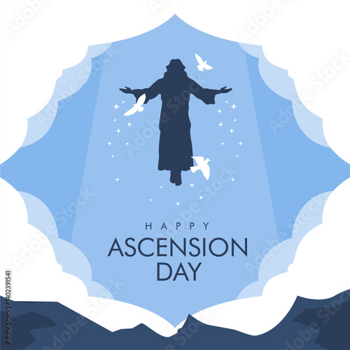 vector ascension day poster template