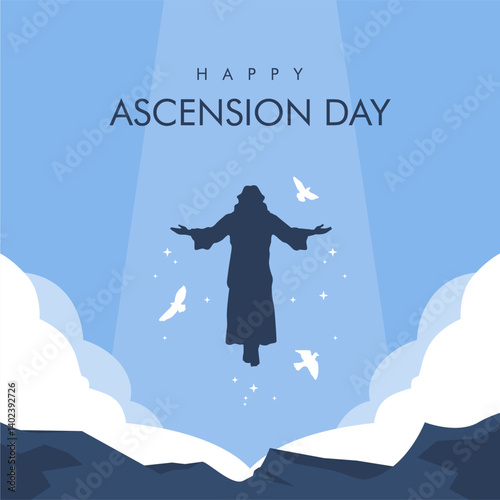 vector ascension day poster template
