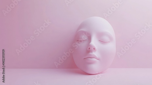 Pink Pastel Face Mask on Pink Background