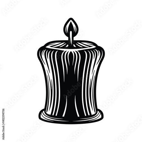Handmade candle soy wax icon silhouette vector with white background
