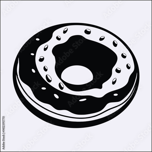 Silhouette of Donut, Pastry Ring