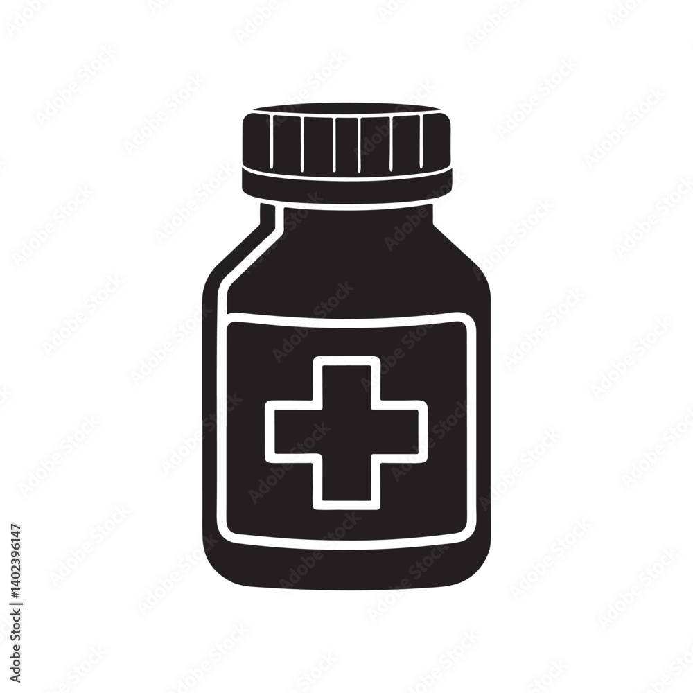 Vector Illustration of Drug Bottle Icon for Healthcare and Pharmacy Vector Illustration of Drug Bottle Icon for Healthcare and Pharmacy