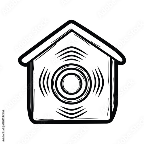 Home alarm intrusion detection icon silhouette vector with white background