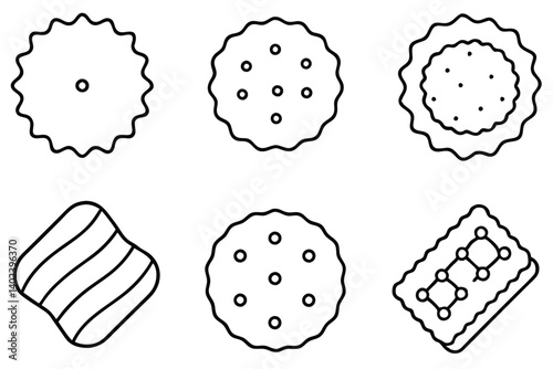 biscuit line art outline drawing for food lovers