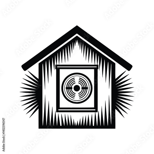 Home alarm smart security icon silhouette vector with white background